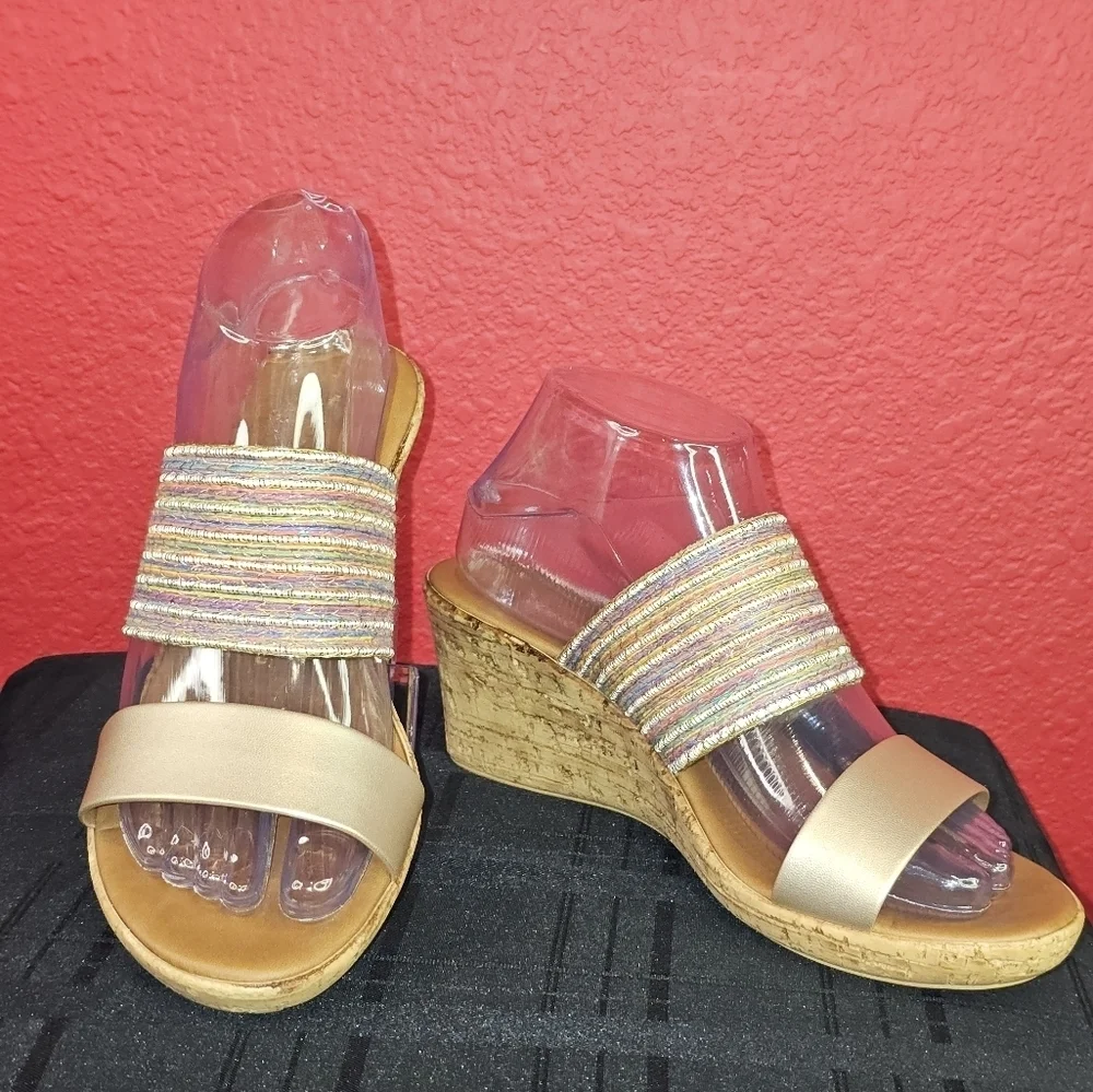 Toscanella Handmade in Italy Gracelin Multi Colored Wedge Sandals